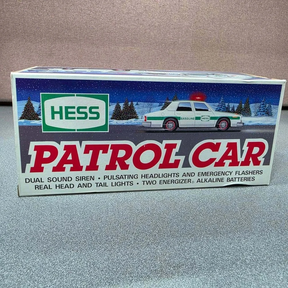 Hess Patrol Car Toy 1993 White Green Excellent Dual Siren Lights Flashers